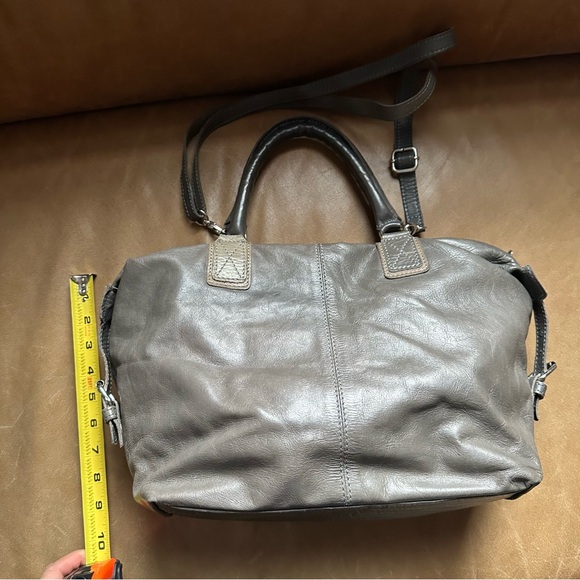 Cowboys bag grey leather messenger shoulder bag short handles work mailer unisex - Picture 10 of 16